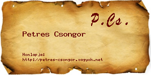 Petres Csongor névjegykártya